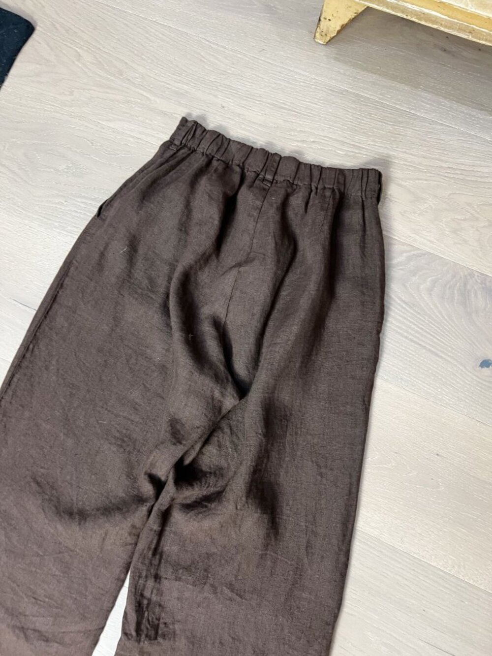 VIR VITA Marina Pleated Linen Trouser Sz S Chestnut - Picture 8 of 12